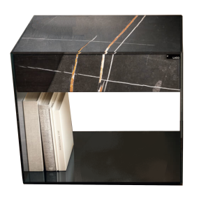 1396 UPGLASS BEDSIDE TABLE, by LAGO