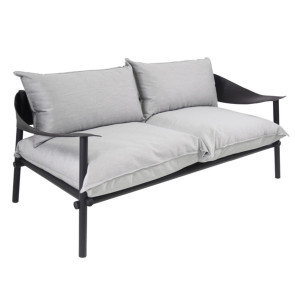 TERRAMARE sofa by Emu. Structure in painted aluminum, armrests in eco-leather and cushions in synthetic fabric