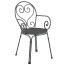 Pigalle stackable armchair of Emu in antique iron color