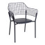 Lyze black armchair by Emu back in stainless steel and aluminum seat