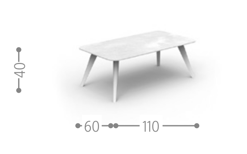 Moon Alu Coffee Table Tables, White Coffee Table Rounded Corners